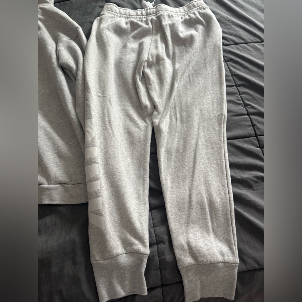 2 piece Set PINK Victoria's Secret Light Gray Hoodie and Joggers *gently worn*